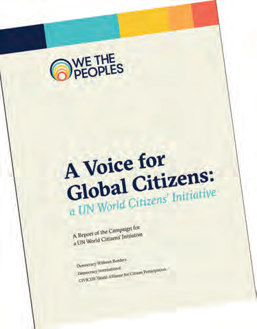 Cover of A Voice for Global Citizens, a report on a UN World Citizens Initiative