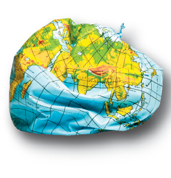 An artistic illustration of planet Earth.
